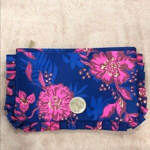 New Lily Pulitzer Floral Blue and Pink Clutch